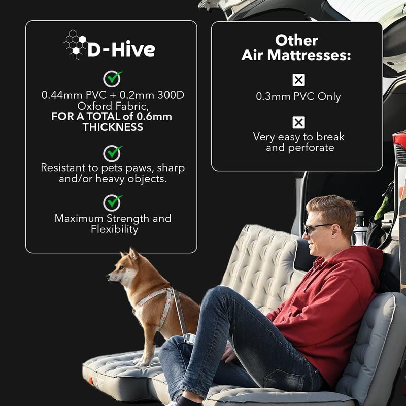 Hive Unbeatable Durability SUV Air Mattress for Car Camping, Durable Extra Thick 300D Oxford Fabric, Quick Easy Set-Up w/Electric Pump, Car Bed Mattress, Mattress for SUV, Air Mattress - Image 5